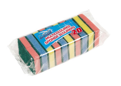 Pack of 20 Sponge Scourer Washing Up Sponges