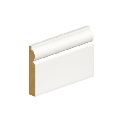 PACK OF 20 (Total 20 Units) - 14.5mm Thick Primed MDF Torus Skirting Board - 14.5mm (T) x 94mm (W) x 4200mm (L)