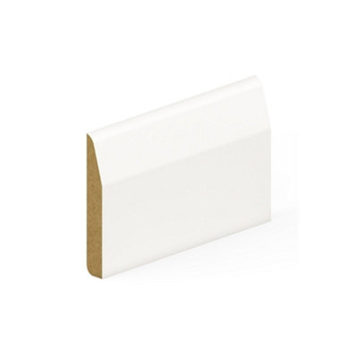 PACK OF 20 (Total 20 Units) - 18mm Thick Primed MDF Dual Purpose Chamfered & Round Skirting Board - 18mm x 94mm x 4200mm