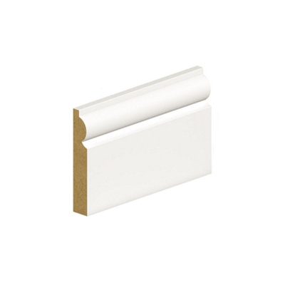 PACK OF 20 (Total 20 Units) - 18mm Thick Primed MDF Torus Skirting Board - 18mm (T) x 144mm (W) x 4200mm (L)