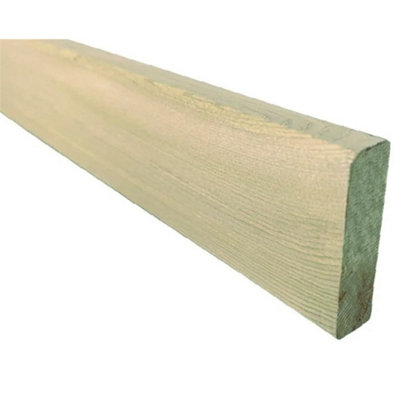 PACK OF 20 (Total 20 Units) - 25mm x 50mm (20mm x 45mm Finish) Rounded Planed Redwood Treated Timber Slats - 3.9m Length