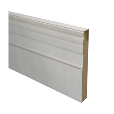 PACK OF 20 (Total 20 Units) - 25mm x 80mm White Primed MDF Georgian Skirting Architrave - 4200mm Length