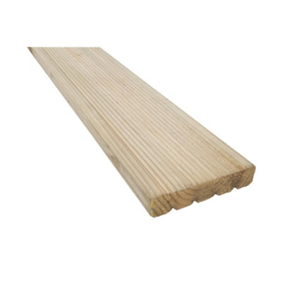 PACK OF 20 (Total 20 Units) - 29mm Thick Green Treated Decking - 124mm (W) x 3600mm (L)