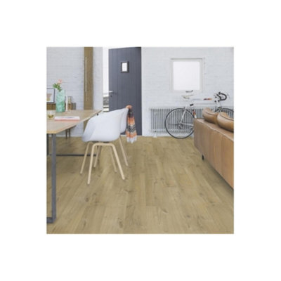 Pack of 20 (Total 20 Units) 8mm Thick Soft Oak Natural Laminate Flooring - 1380mm (L) x 190mm (W) - 36.7m2 Coverage