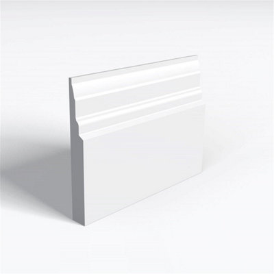 Pack of 20 (Total 20 Units) - Moisture Resistant MDF Primed Castle Skirting Board - 18mm (T) x 94mm (H) x 4200mm (L)