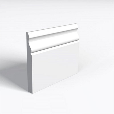 Pack of 20 (Total 20 Units) - Moisture Resistant MDF Primed Ogee Skirting Board - 18mm (T) x 94mm (H) x 4200mm (L)