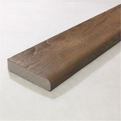 Pack of 20 (Total 20 Units) - Premium Bullnosed Composite Decking Boards - 150mm (W) x 32mm (H) x 3600mm (L) - Antique Oak