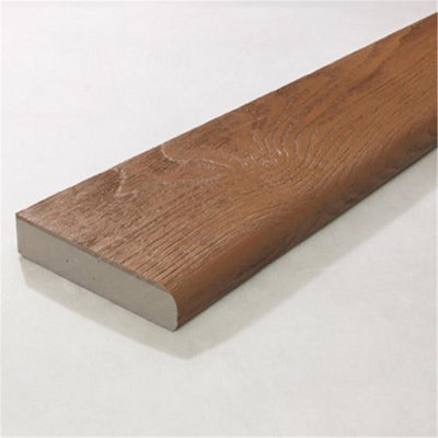 Pack of 20 (Total 20 Units) - Premium Bullnosed Composite Decking Boards - 150mm (W) x 32mm (H) x 3600mm (L) - Coppered Oak