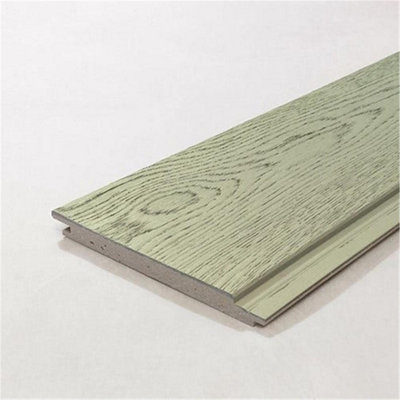 Pack of 20 (Total 20 Units) - Premium Composite Cladding Boards - 200mm (W) x 18mm (H) x 3600mm (L) - Sage Green