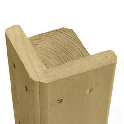 Pack of 20 (Total 20 Units) - Premium Green Treated Slotted Corner Timber Fence Post - 100mm (W) x 100mm (H) x 2700mm (L)