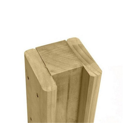 Pack of 20 (Total 20 Units) - Premium Green Treated Slotted End Timber Fence Post - 100mm (W) x 100mm (H) x 2400mm (L)