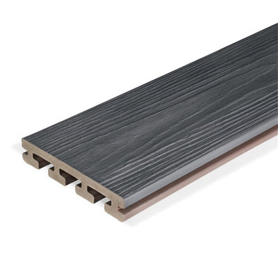 Pack of 20 (Total 20 Units) - Premium I-Series Grooved Deck Boards - 135mm (W) x 25mm (H) x 4800mm (L) - Cape Town Grey