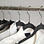 Pack of 20 Velvet Thin Non Slip Clothes Hangers with Tie Bar & Swivel Hooks Organiser For Coat Suit Trousers Hanger Black