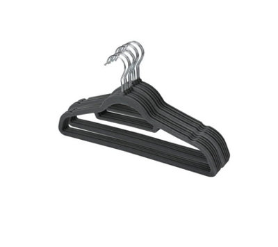Lot of 20 Durable Black Plastic Retail Hangers Hook Double Notched Heavy  Duty