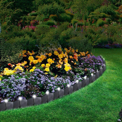 Pack of 24 LED Light Up Garden Lawn Edging - Plant Border - Attractive ...