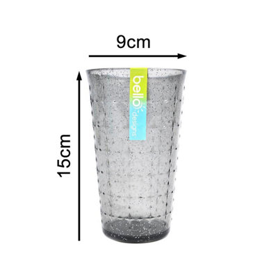 Pack Of 24 Plastic Glitter Tumblers Glasses Reusable Juice Drink