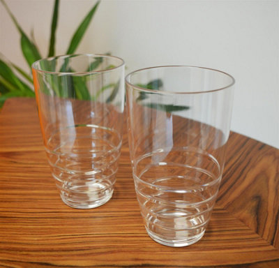 PACK OF 24 PLASTIC TALL TUMBLER GLASSES CUPS REUSABLE JUICE DRINK CLEAR  SUMMER PARTY