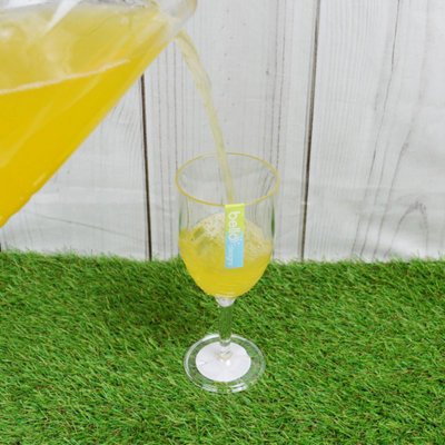 Pack Of 24 Plastic Wine Goblet Glasses Reusable Juice Drink Clear Summer Party