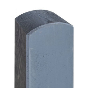 PACK OF 3: 3ft 3" Timber Fence Post Pre-painted Grey with Rounded Top