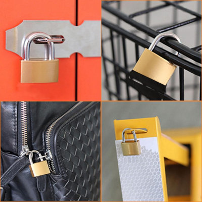 Pack Of 3 40mm Heavy Duty Brass Keyed Padlocks Reliable & Secure Outdoor Storage Lock