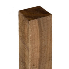 PACK OF 3: 5ft Brown Timber Fence Post 3" (75x75mm)