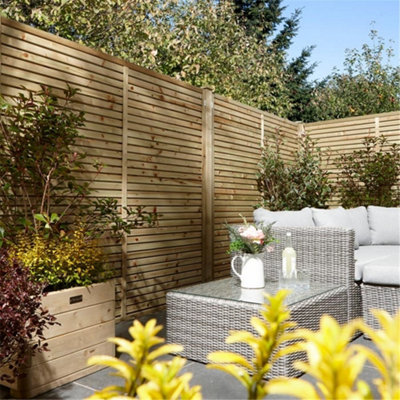 PACK OF 3: 6 x 4 Pressure Treated Contemporary Screen Panel