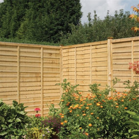 PACK OF 3: 6 x 5 Traditional Lap Fence Panel Pressure Treated