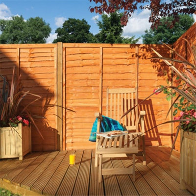 PACK OF 3: 6 x 6 Traditional Lap Fence Panel Dip Treated