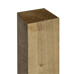 PACK OF 3: 6ft Pressure Treated Green Timber Fence Post 4" (90x90mm)
