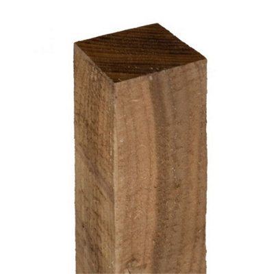 PACK OF 3: 7ft Pressure Treated Green Timber Fence Post 3" (75x75mm)