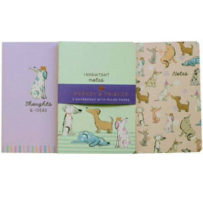 Pack Of 3 A5 Dog Design Notebooks Ruled Lined Paper School Office ...