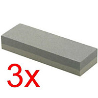 Pack Of 3 Aluminium Oxide 8 Inch Sharpening Oil Stone Fine Medium Grade