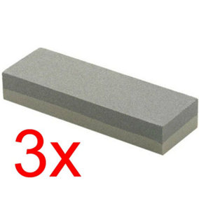 Pack Of 3 Aluminium Oxide 8 Inch Sharpening Oil Stone Fine Medium Grade