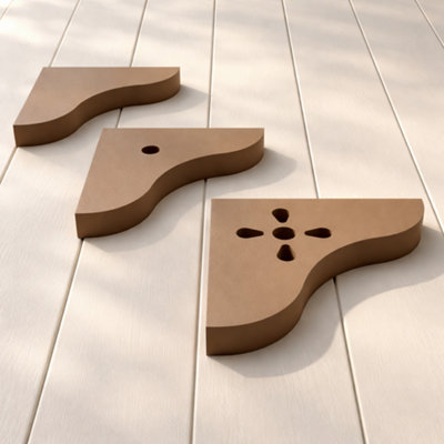 Pack of 3 Classic Shelf Brackets - 186mm x 186mm x 25mm - Edging MDF ...