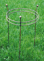 Pack of 3 Double Ring Frame (Small)Steel Garden Plant Border Support - Steel - L34.3 x W34.3 x H63.5 cm