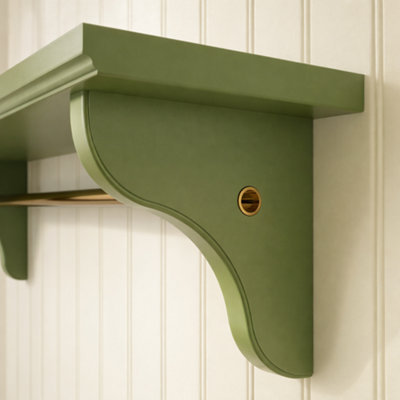 Pack of 3 Fluted with Hole Wooden Shelf Brackets - MDF (Moisture ...