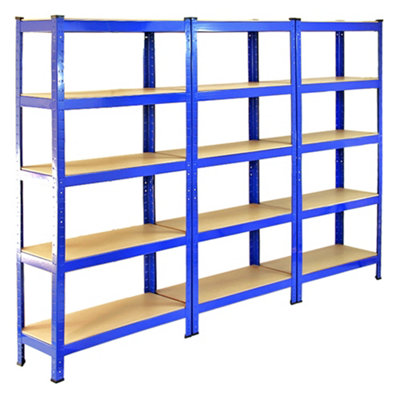 Pack of 3 Garage Shelving Units - 5 Tier Heavy Duty Rack for Storage Steel Utility Shelves