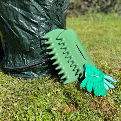 Pack of 3 Garden Waste Tidy Pop Up Bags with Leaf Grabs & Gloves - 5