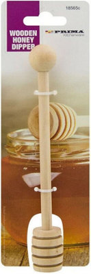 Pack Of 3 Honey Dipper Wooden Spoon Server Drizzler Kitchen Utensil Honey Pot