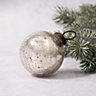 Pack of 3 Medium Silver 2" Crackle Glass Christmas Bauble