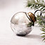 Pack of 3 Medium Smoke & Silver 2" Foil Glass Christmas Ball