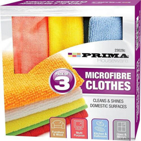 Pack Of 3 Microfiber Cleaning Cloths Set