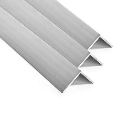 Pack of 3 - nielsen Aluminium L-Shaped Angle Profile, Natural Mill Finish, 2000x30x30mm, Thickness: 2mm, Length: 2m