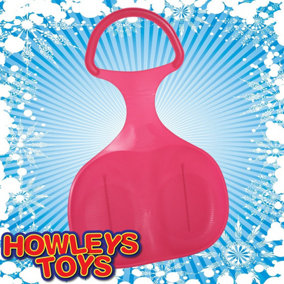 Pack of 3 Plastic Snow Skimmer Bump Sled - All Pink