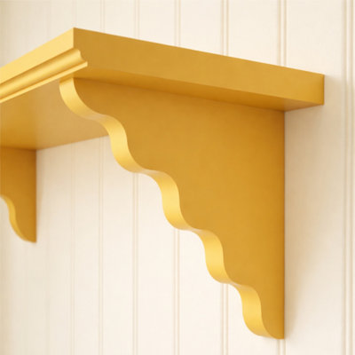 Pack of 3 Wavy Shelf Brackets - 186mm x 186mm x 25mm - Edging MDF Wood ...