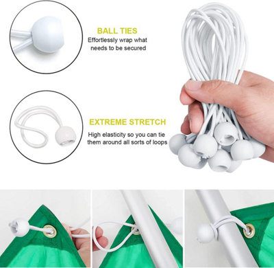 Lot De 30 Cordes élastiques 4 Mm Avec Boules – Blanc, 10 Cm, Pour Bâche, Petites