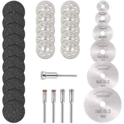 Pack Of 30 Mini Diamond Cutting Disc and Mini Hss Circular Saw Blade ...