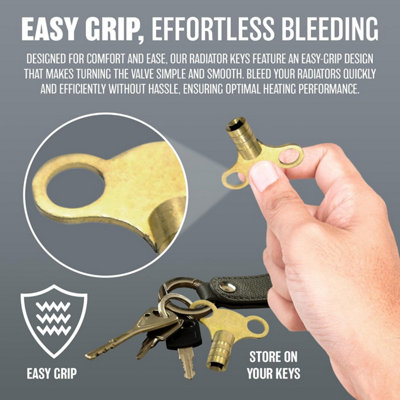 Radiator Plumbing Bleed Bleeding Key Keys Solid Brass For Venting Air