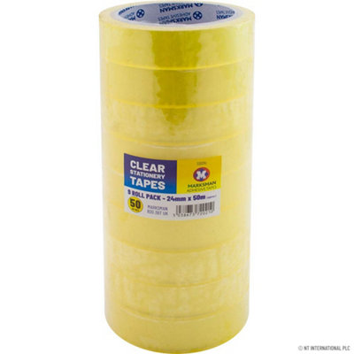 Pack Of 36 Clear Packing Tape Stationary 24mm X 50m Parcel Office Sellotape Adhesive Work