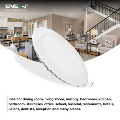 Pack of 4, 18W Recessed Round LED Mini Panel 220mm diameter (Hole Size 205mm), 90 Lm/Watt, RA 80, 3000K